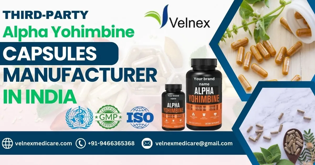 Premium Alpha Yohimbine Capsules: Manufactured in India by Velnex Medicare